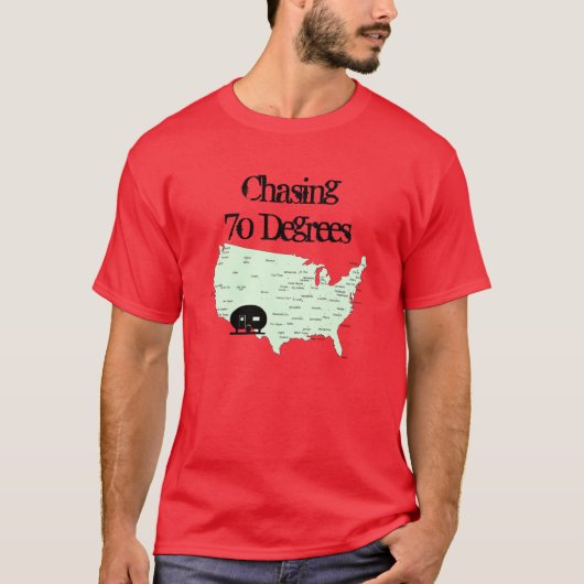 Camping USA Map RVing Chasing 70 graden T-Shirt (Voorkant)