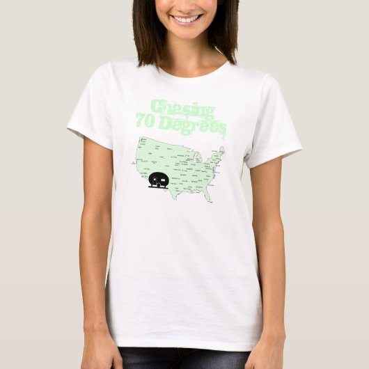 Camping USA Map RVing Chasing 70 graden T-Shirt (Voorkant)