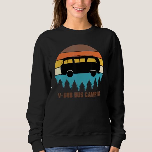 Camping V-Dub Bus Sunset Retro Trui (Voorkant)
