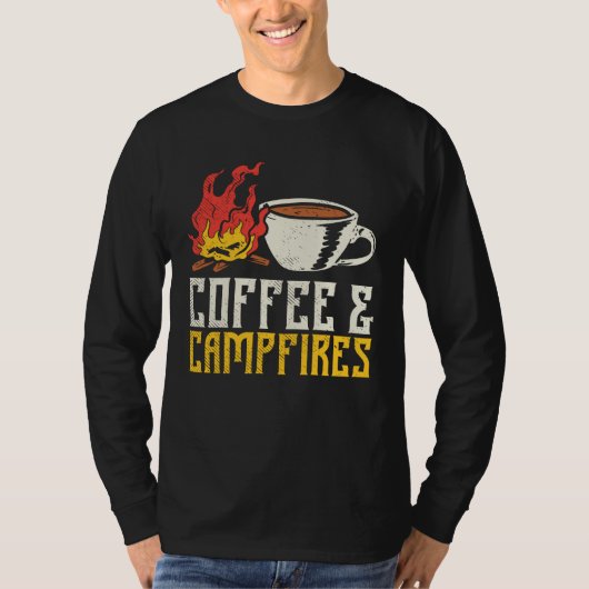 Camping Vacking van de familie Koffie en kampvuren T-shirt (Voorkant)