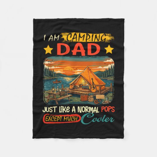 Camping vader definitie veel koelere vaderdag fleece deken (Voorkant)