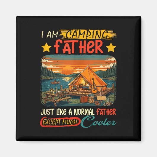 Camping vader definitie veel koelere vaderdag magneet (Voorkant)