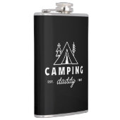Camping vader grappige vader camper bos retro zwar heupfles (Rechts)