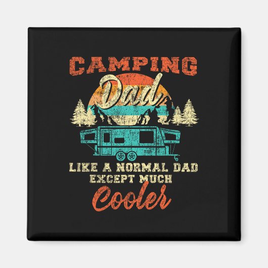 Camping Vader Pop-Up Camper Rv Trailer Retro Vinta Magneet (Voorkant)