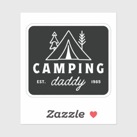 Camping vader vader camper bos vintage zwart sticker (Vel)