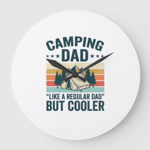 Camping Vader Vintage Retro Outdoor Vector T-shirt Grote Klok