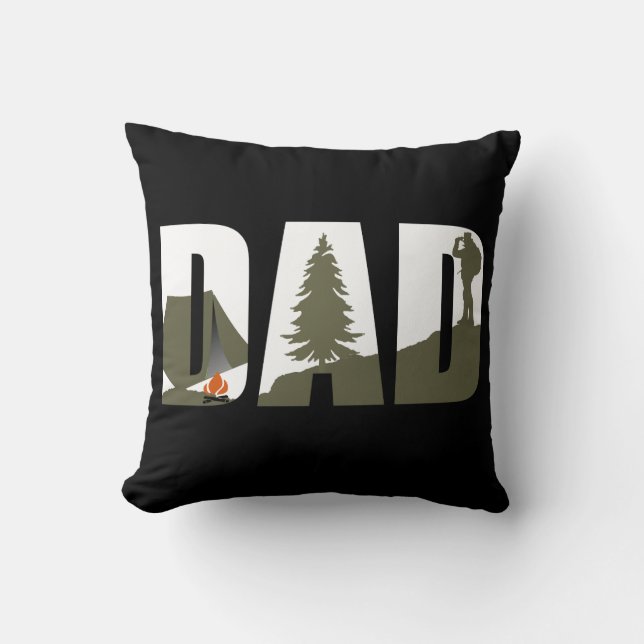 Camping Vader Wandelaar cadeau Kussen (Voorkant)
