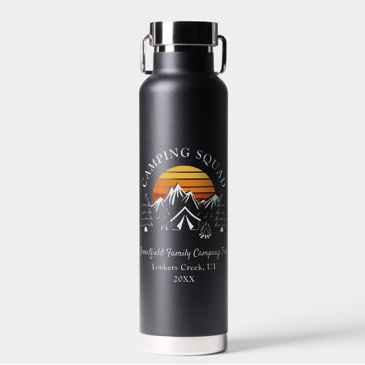 Camping van de Familie Retro die Aangepaste Camp p Waterfles (Voorkant)