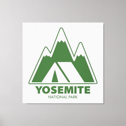 Camping van het nationaal park Yosemite Canvas Afdruk (Voorkant)
