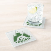 Camping van het nationaal park Yosemite Glazen Onderzetter (Schuin)