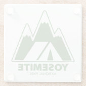 Camping van het nationaal park Yosemite Glazen Onderzetter (Achterkant)