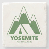 Camping van het nationaal park Yosemite Stenen Onderzetter (Voorkant)