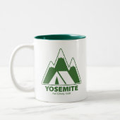 Camping van het nationaal park Yosemite Tweekleurige Koffiemok (Links)