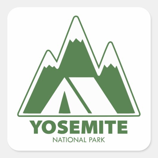 Camping van het nationaal park Yosemite Vierkante Sticker (Voorkant)