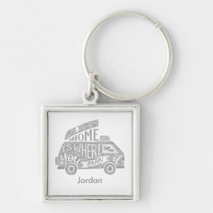 Camping Van Life Fun Inspirerend Quote Custom Ke Sleutelhanger