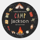 Camping Verjaardag Bedankt Stickers (Voorkant)