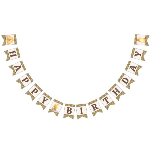 Camping Verjaardag Bunting Flags Banner (Alle)