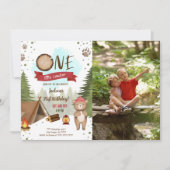 Camping Verjaardag Foto uitnodiging (Voorkant)