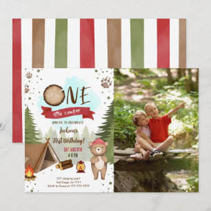 Camping Verjaardag Foto uitnodiging