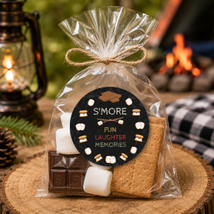 Camping Verjaardag S'mores Ronde Favor Stickers