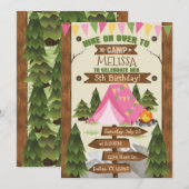 Camping Verjaardag Uitnodiging Uitnodiging Uitnodi (Voorkant / Achterkant)