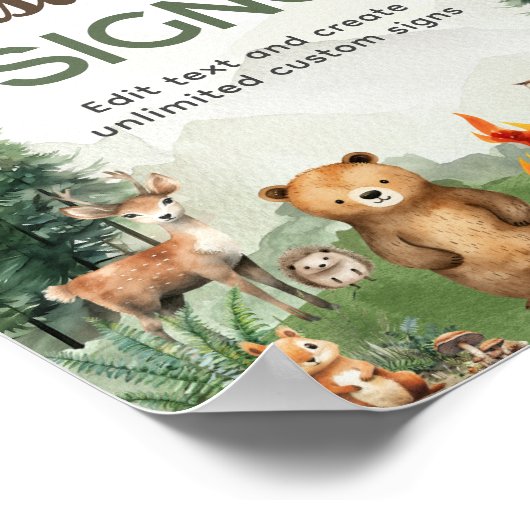 Camping Verjaardagsfeest Aangepaste Bordjes Poster (Hoek)