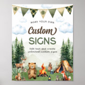 Camping Verjaardagsfeest Aangepaste Bordjes Poster (Voorkant)