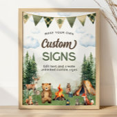 Camping Verjaardagsfeest Aangepaste Bordjes Poster