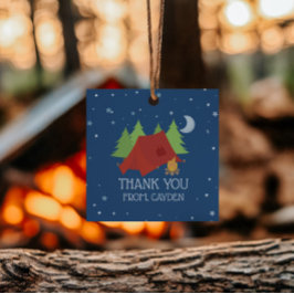 Camping Verjaardagsfeest Bedankjes Labels