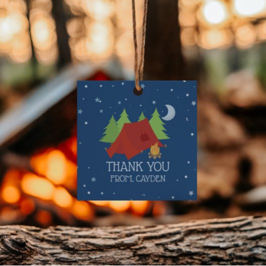 Camping Verjaardagsfeest Bedankjes Labels