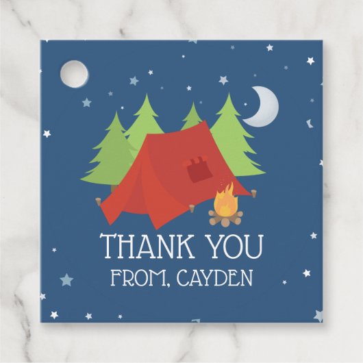 Camping Verjaardagsfeest Bedankjes Labels (Voorkant)