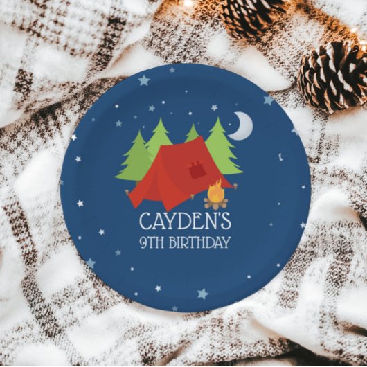 Camping Verjaardagsfeest borden Papieren Bordje