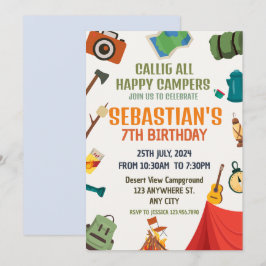 Camping Verjaardagsfeest Moderne kinder uitnodigin Kaart