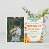 Camping Verjaardagsfeest Moderne kinder uitnodigin Kaart (Staand voorkant)