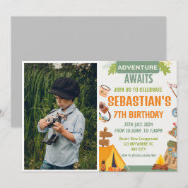 Camping Verjaardagsfeest Moderne kinder uitnodigin Kaart