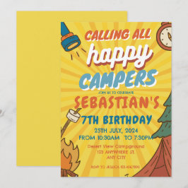 Camping Verjaardagsfeest Moderne kinder uitnodigin Kaart