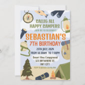 Camping Verjaardagsfeest Moderne kinder uitnodigin Kaart (Voorkant)