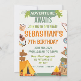 Camping Verjaardagsfeest Moderne kinder uitnodigin Kaart