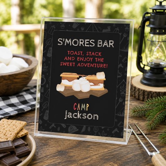 Camping Verjaardagsfeest S'mores Bar Bord