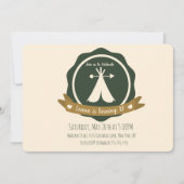 Camping Verjaardagsfeest Teepee Badge Kaart (Voorkant)