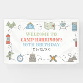 Camping Verjaardagsfeest Welkom Spandoek (Horizontaal)