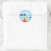 Camping verjaardagsfeestje cadeautje sticker (Tas)