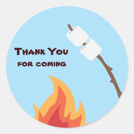 Camping verjaardagsfeestje cadeautje sticker (Voorkant)