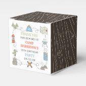 Camping Verjaardagsfeestje Dank u Bedankdoosjes (Voorkant Zijde)