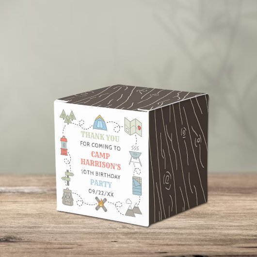 Camping Verjaardagsfeestje Dank u Bedankdoosjes