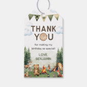 Camping Verjaardagsfeestje Dank u Cadeaulabel (Voorkant)