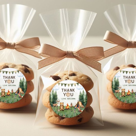 Camping Verjaardagsfeestje Dank u Ronde Sticker