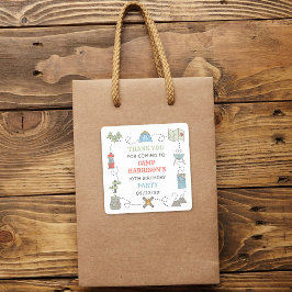 Camping Verjaardagsfeestje Dank u Vierkante Sticker