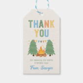 Camping Verjaardagsfeestje Favor Tag Cadeaulabel (Voorkant)