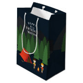 Camping Verjaardagsfeestje Medium Cadeauzakje (Achterkant Gekanteld)